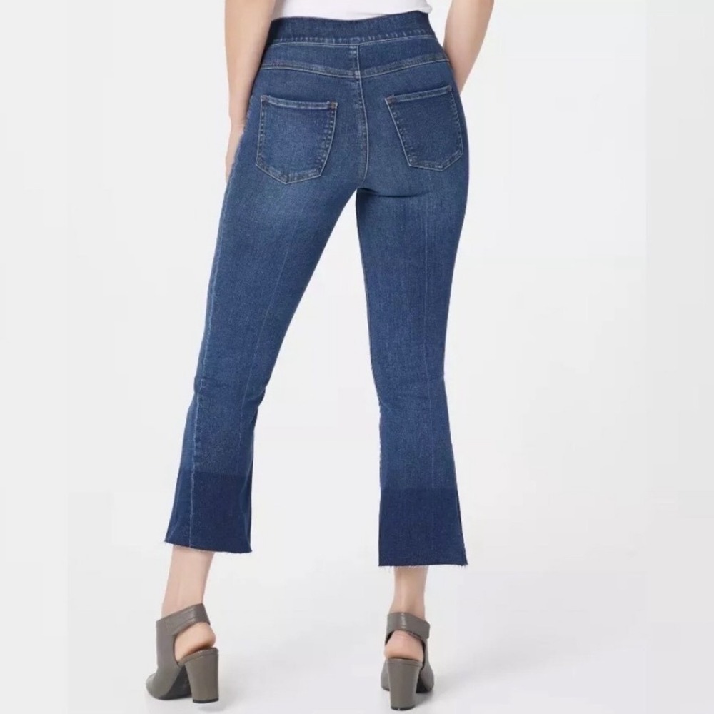 SPANX Dip Dye Denim Jeans Womens Size Large Pull On Blue Crop 20231R NEW Minimal - Picture 15 of 15